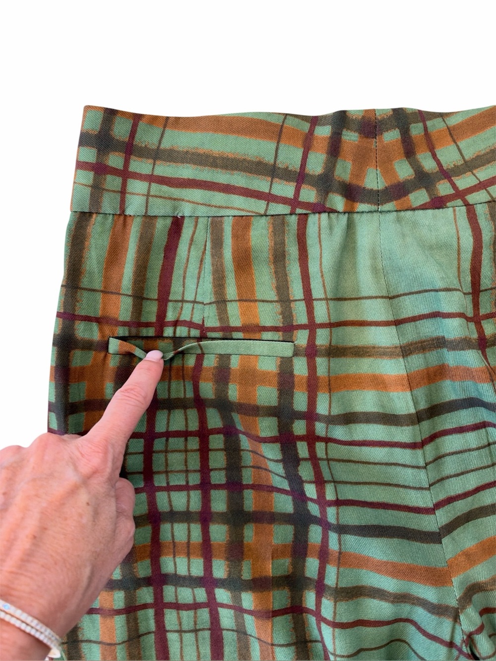 ZARA ZW COLLECTION PLAID CHECK TROUSERS IN GREEN - Picture 8 of 11